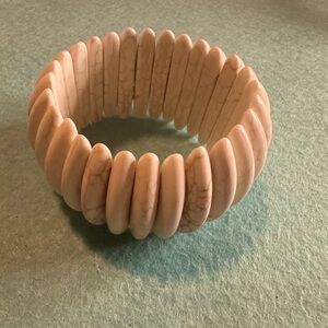 White Howlite Cuff Boho Statement Bracelet Pre-owned